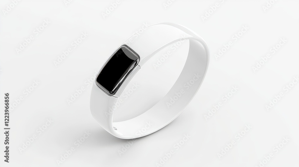 White Fitness Tracker Smartwatch Device Display White Fitness Tracker Smartwatch Device Display