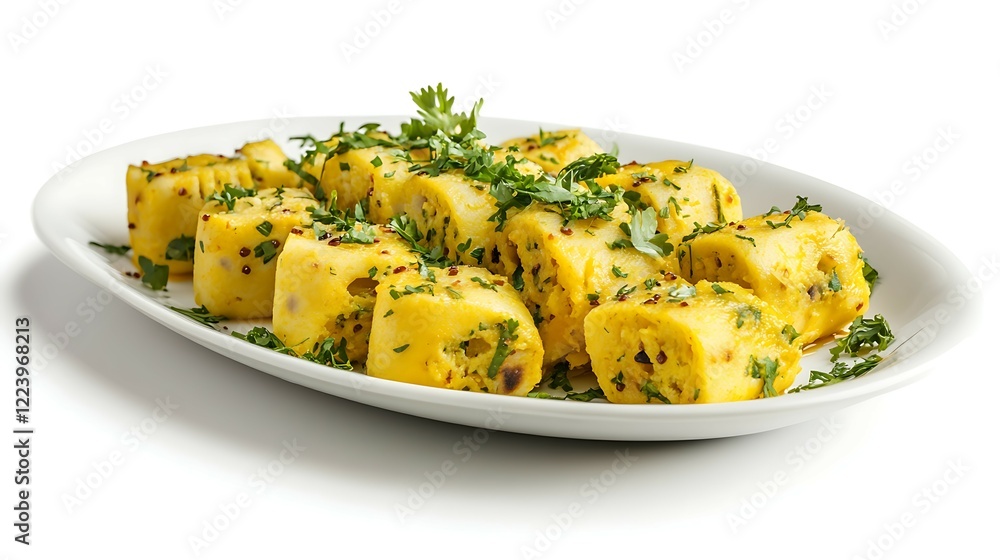 Cannelloni with tomato sauce and parsley on white background Cannelloni with tomato sauce and parsley on white background