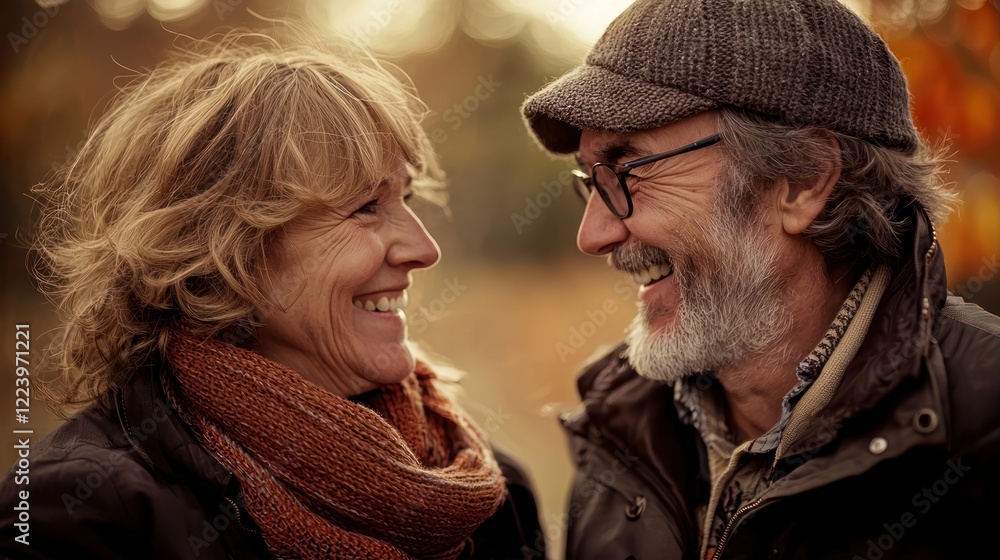 A couple exchanging heartfelt smiles, showing a deep sense of appreciation.