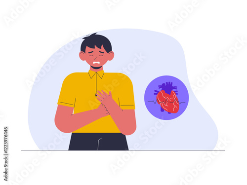 Heart disease illustration. Healthy problems illustrations. Flat vector illustrations