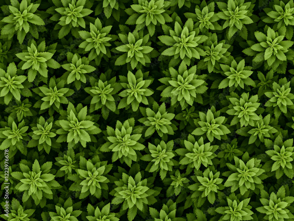 Lush green foliage overhead view Lush green foliage overhead view