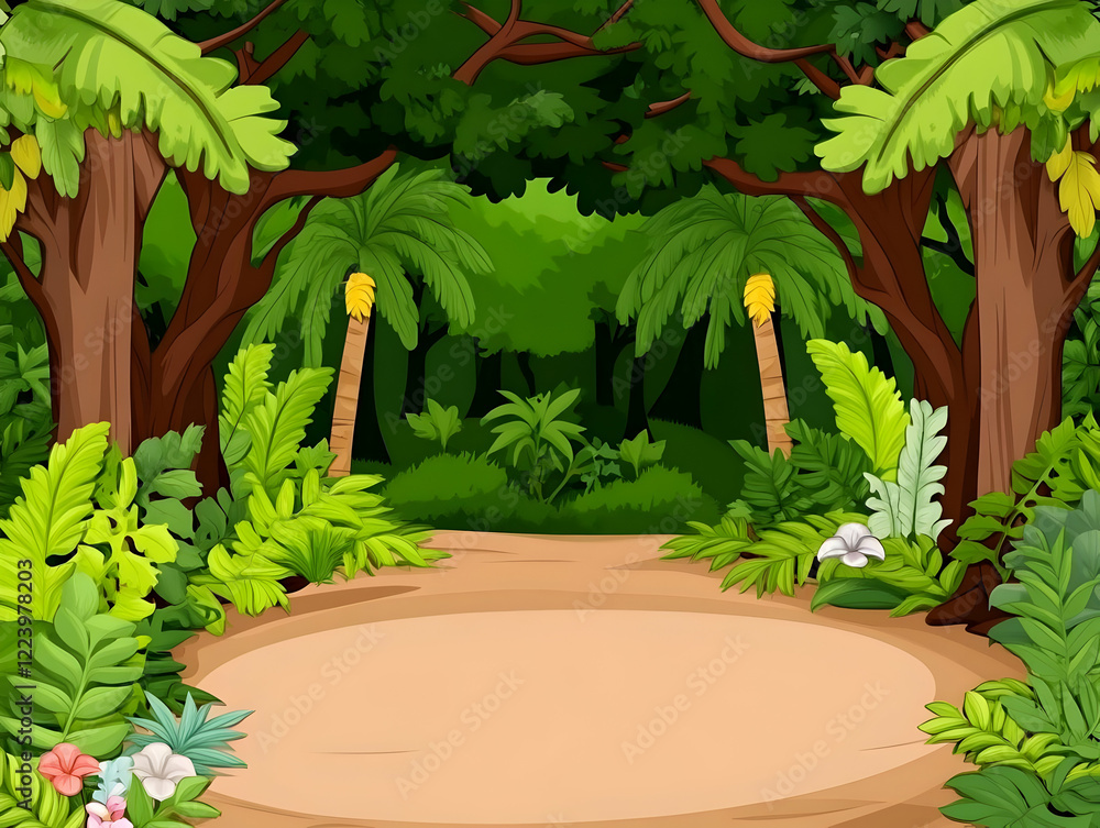 Obraz premium Lush Tropical Jungle Path