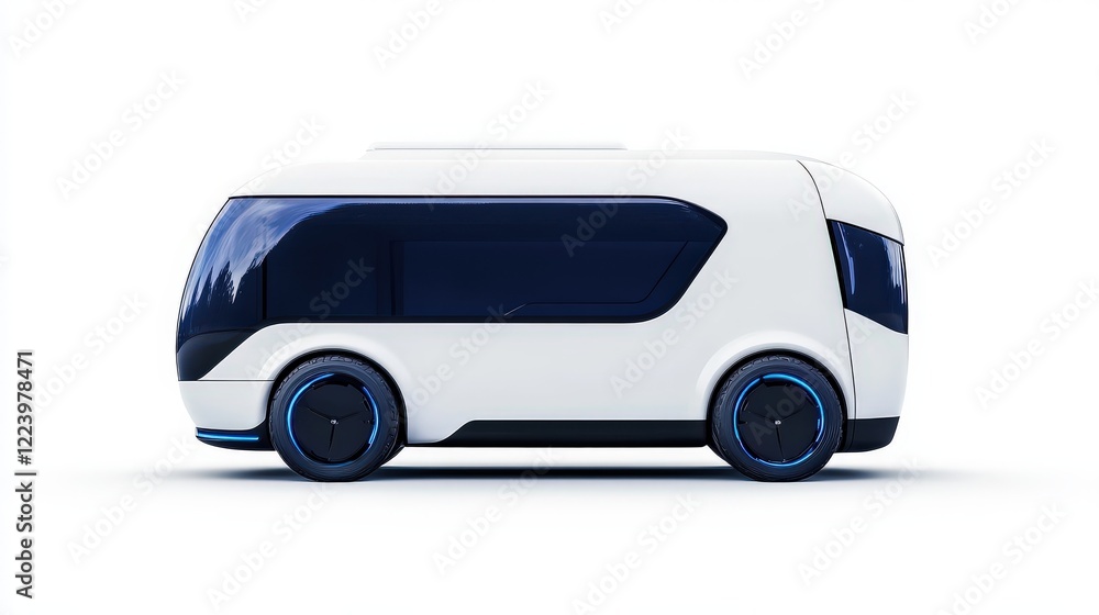 Modern White Electric Bus Design Concept Modern White Electric Bus Design Concept