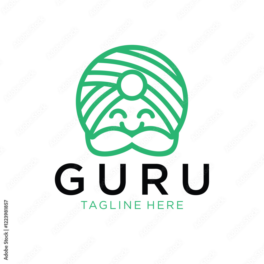 Obraz premium Guru Logo Design. Simple and Modern. Vector illustration