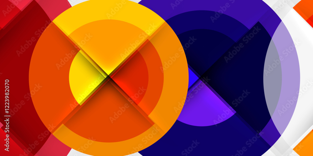 Obraz premium Techno circles and semi circles. Vector Illustration For Wallpaper, Banner, Background, Card, Book Illustration, landing page