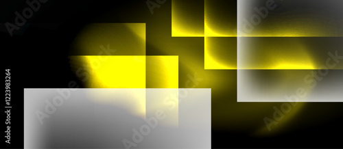 Dark neon colors with glass square shapes