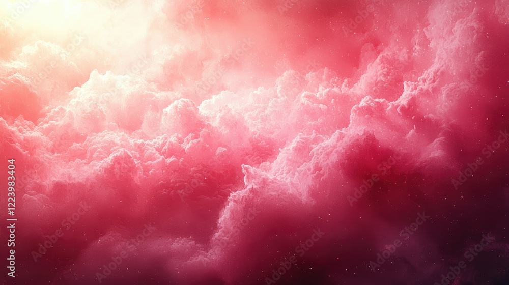 Fototapeta premium Pink and Red Celestial Cloudscape Abstract Art