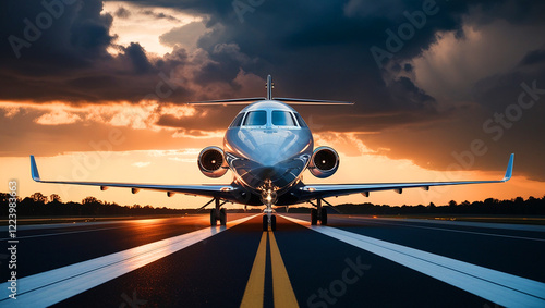 A plane is on the runway with the words 