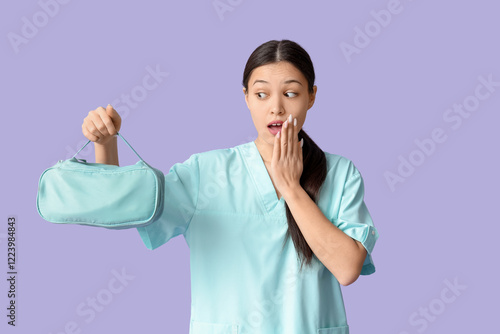 Shocked Asian female doctor...