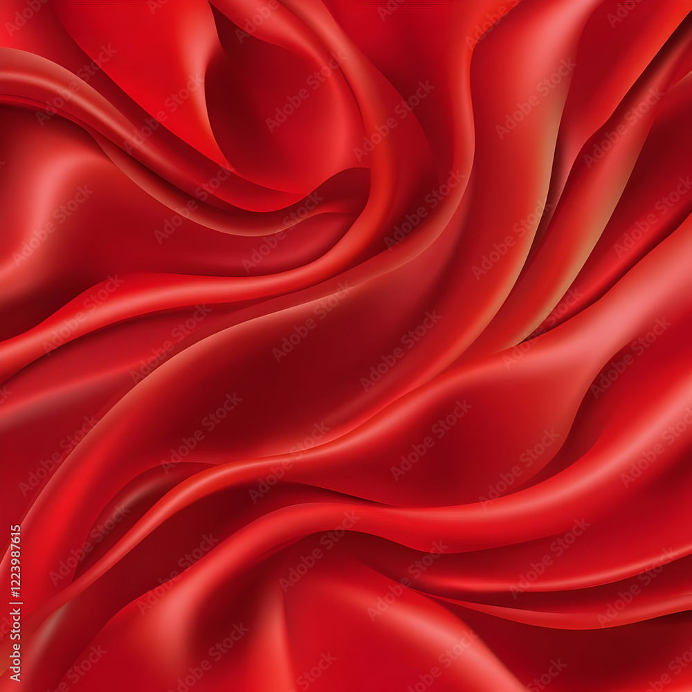 Red silk fabric waves, design background Red silk fabric waves, design background