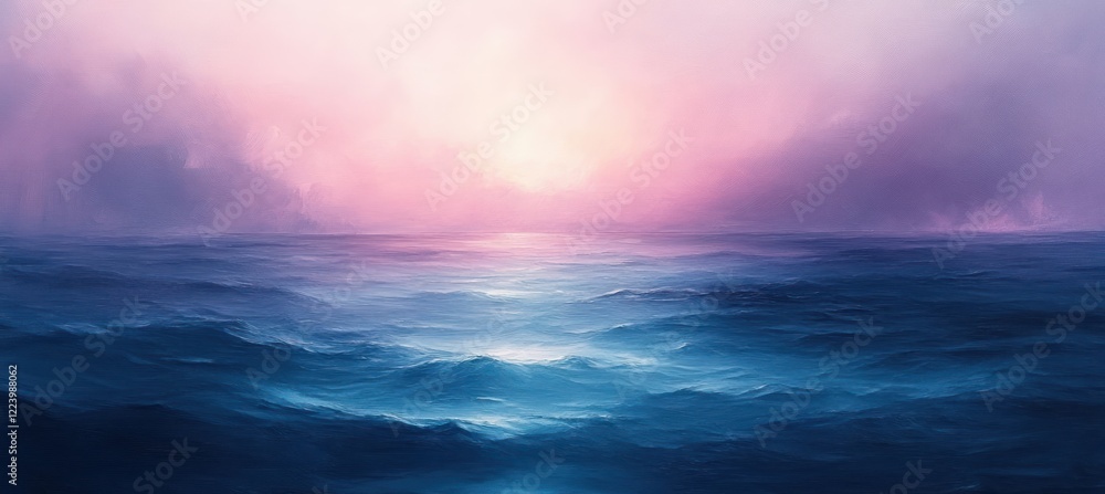 Fototapeta premium Soft Lavender to Light Teal Gradient Abstract Painting Minimalist Calm Tranquil Background Texture
