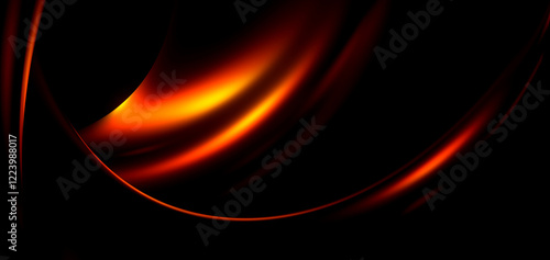 Orange Wavy Geometric Abstract Design with Bold Curves and Modern Style