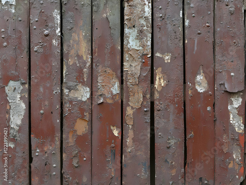 Rusty metal fence, urban texture photo