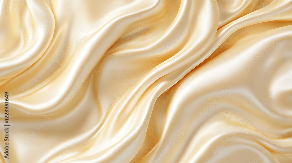 Elegant Draped Cream Colored Silk Fabric Texture Elegant Draped Cream Colored Silk Fabric Texture
