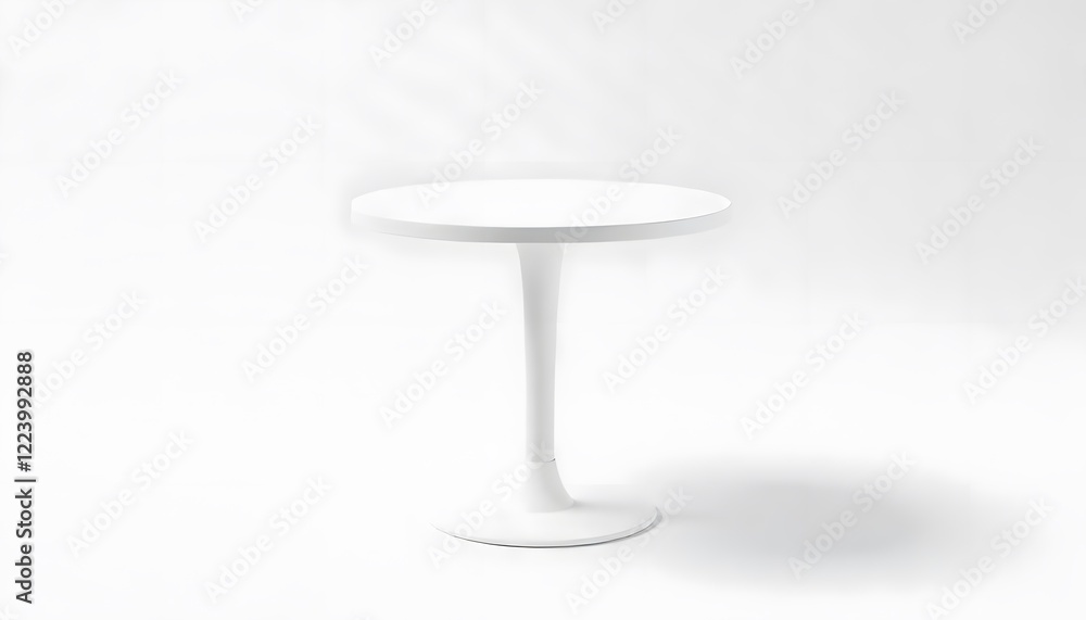 Minimalist White Tulip Table on White Background Minimalist White Tulip Table on White Background