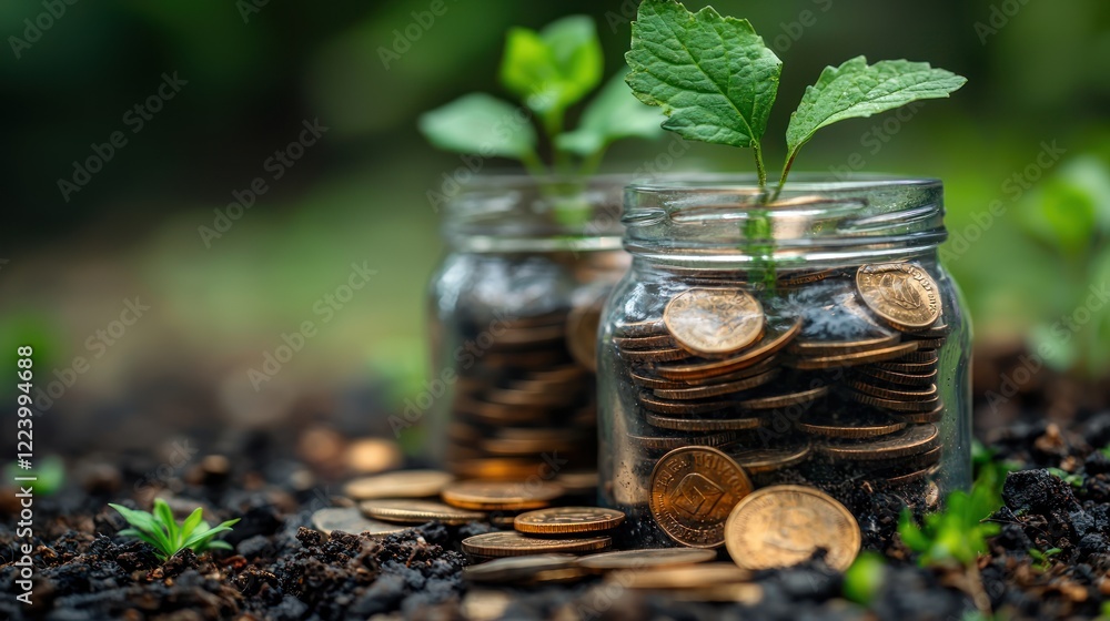 custom made wallpaper toronto digitalGrowing Investments: Coins and Saplings in Jars