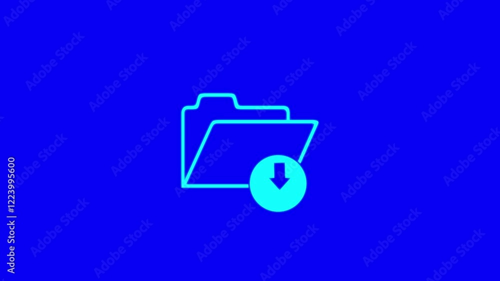 Simple download folder arrow icon .Document file downloading or transfer process with arrow icon animation. Simple download folder icon. Simple download folder arrow icon .Document file downloading or transfer process with arrow icon animation. Simple download folder icon.