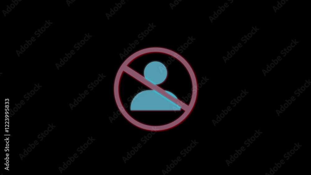 No entry icon animation no entry,No man icon. People are prohibited No entry icon animation no entry,No man icon. People are prohibited