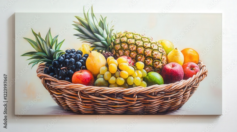 fruit basket showcasing a pineapple and assorted fruits, capturing the tropical freshness and nutritious appeal of plant-based foods fruit basket showcasing a pineapple and assorted fruits, capturing the tropical freshness and nutritious appeal of plant-based foods