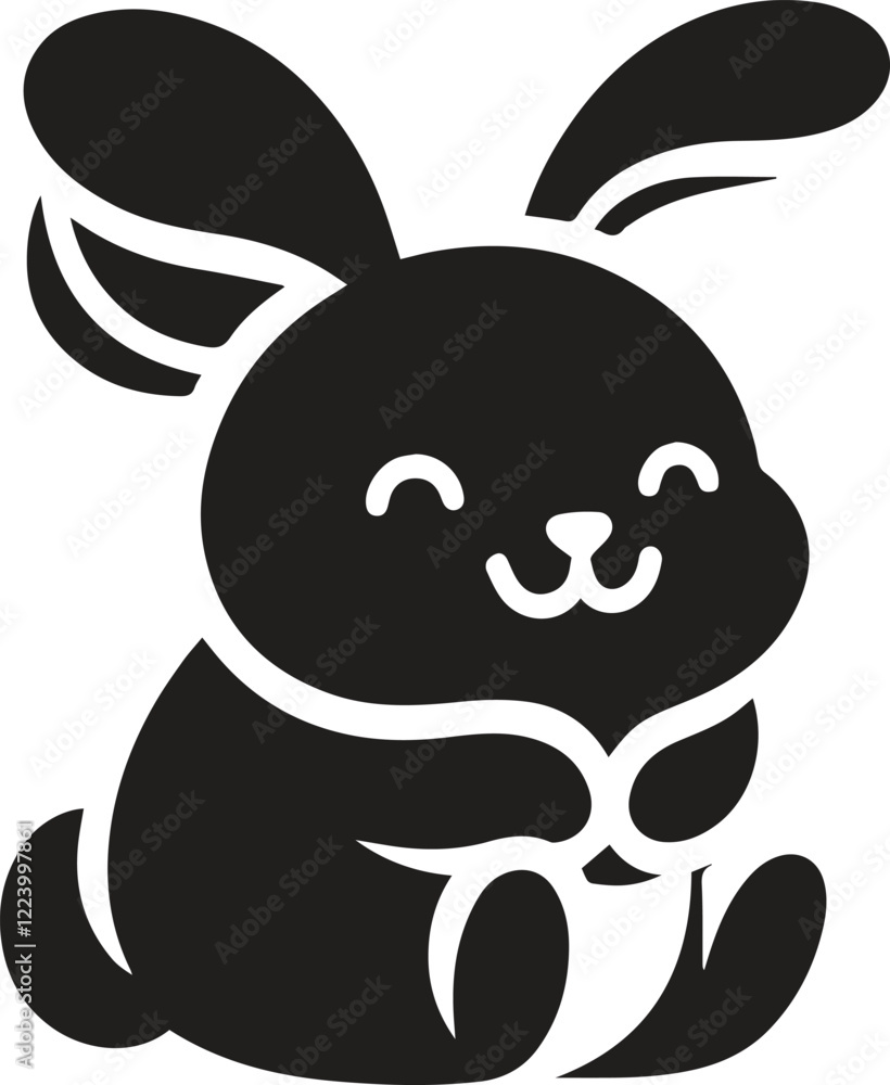 Fototapeta premium bunny rabbit silhouette vector