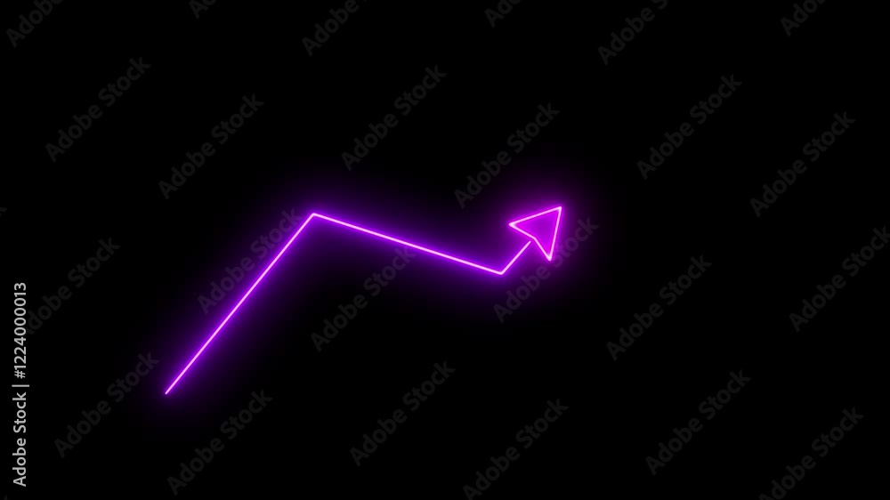 Neon business growth concept animated. Neon line business graph. Neon business growth concept animated. Neon line business graph.