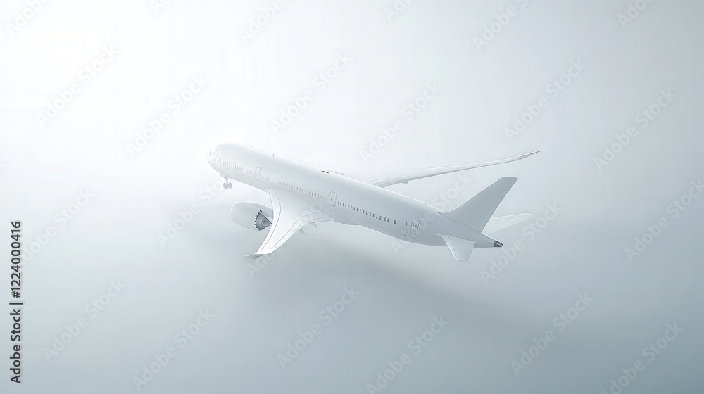 modern passenger plane descending gracefully towards the runway, highlighting its advanced aerodynamic shape and landing gear modern passenger plane descending gracefully towards the runway, highlighting its advanced aerodynamic shape and landing gear