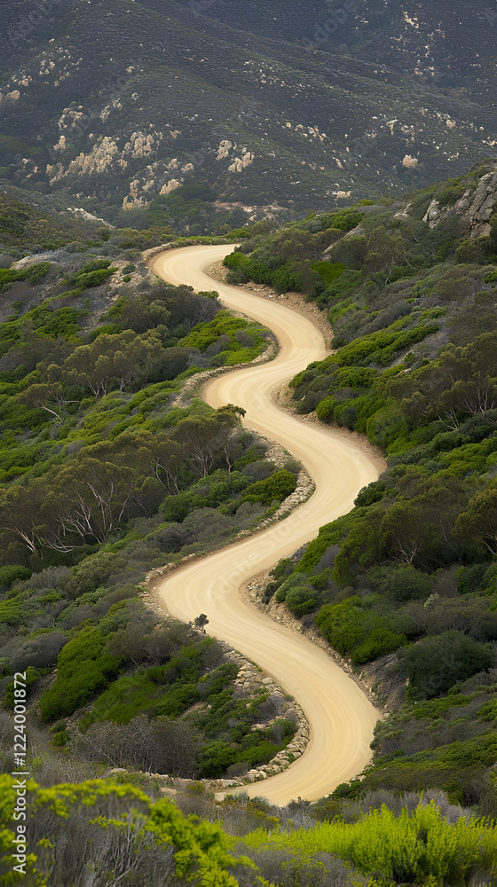 Winding road, coastal hills, scenic drive Winding road, coastal hills, scenic drive