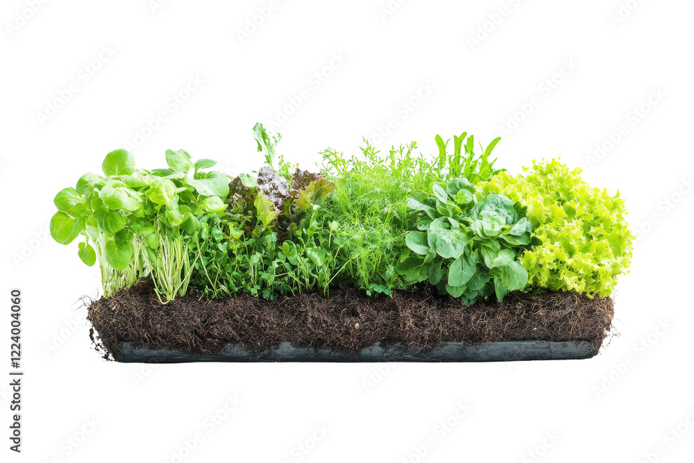 A vibrant array of fresh herbs and leafy greens growing together, showcasing various textures and shades of green against a white background. A vibrant array of fresh herbs and leafy greens growing together, showcasing various textures and shades of green against a white background.
