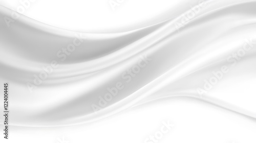 Abstract White Silk Fabric Draped Softly