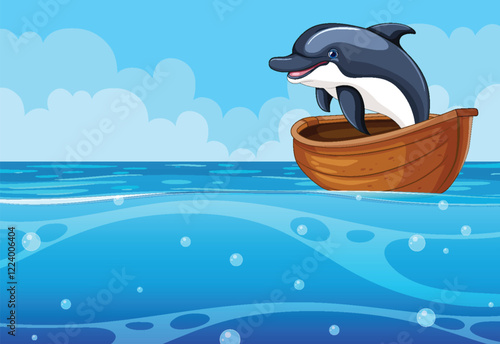 Dolphin Joyfully Leaping from Boat