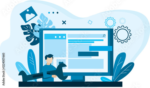 Web design concept vector illustration design images, web development concept