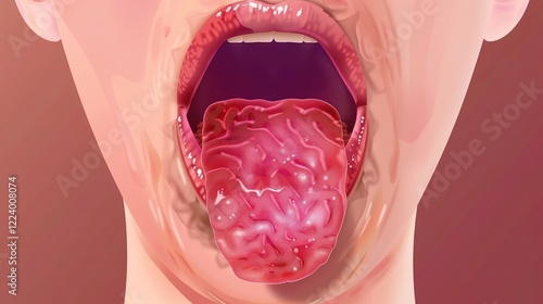 A Visual Depiction of Tongue Cancer: Understanding the Abnormal Growth on the Tongue and Its Impact on Oral Health. Insights into the Seriousness of This Condition photo