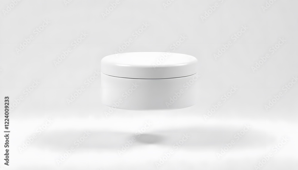 Floating White Jar: Minimalist Product Mockup Floating White Jar: Minimalist Product Mockup