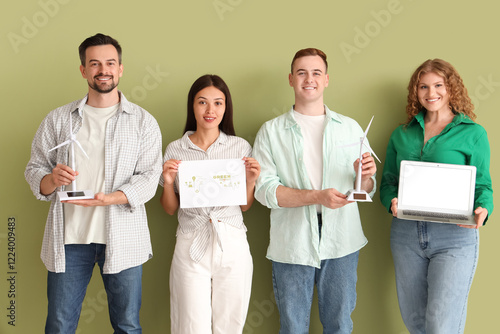 Young people with laptop an...