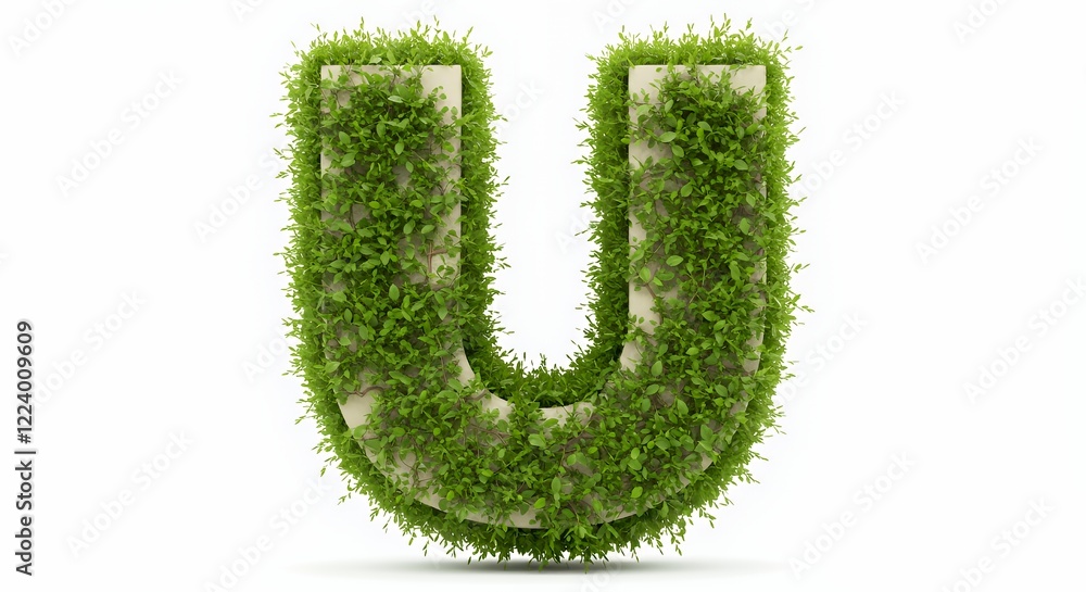 Green foliage forms a letter U shape Green foliage forms a letter U shape