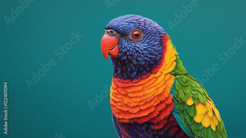 Vibrant Rainbow Lorikeet Portrait A Detailed Close Up of a Colorful Bird