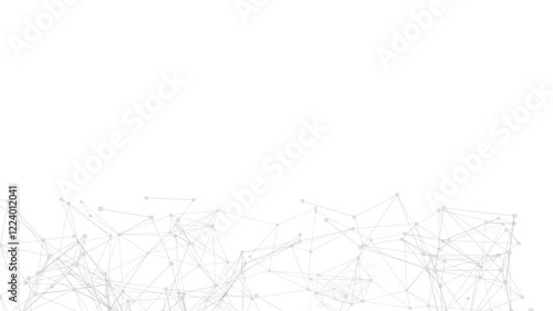 3d render loop of abstract technology plexus connection dot wireframe on white background