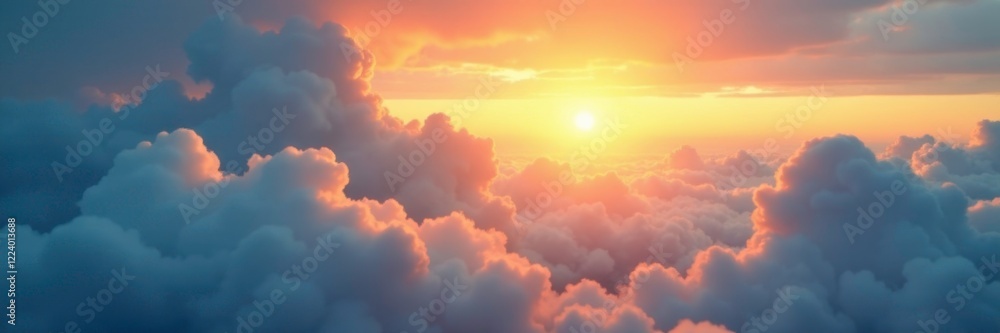 Soft rays of sunlight breaking through layered clouds, cloud textures, Soft rays of sunlight breaking through layered clouds, cloud textures,