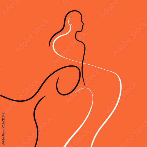 Single-Line Feminine Silhouette: Empowering Women's Essence Through Graceful Lines