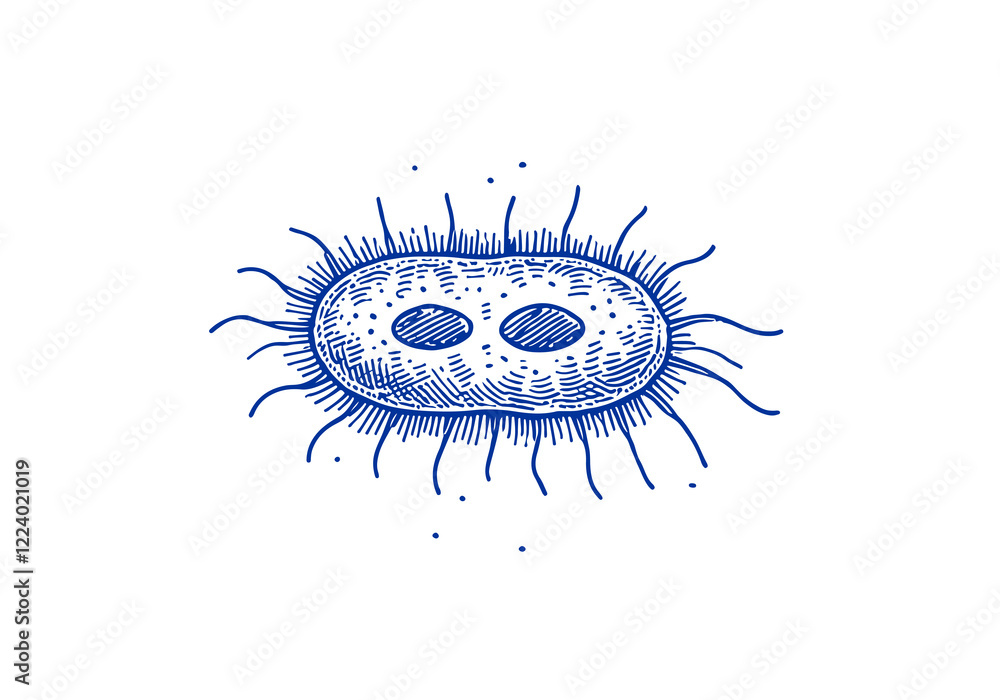 Fototapeta premium Protozoa hand drawn Illustration Sketch Vector Isolated