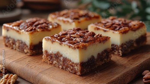 Wallpaper Mural Pecan Pie Bars on Wooden Board Torontodigital.ca