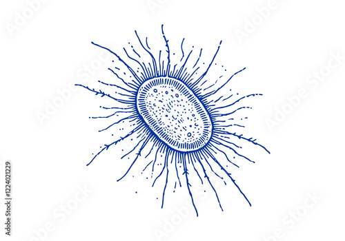 Protozoa hand drawn Illustration Sketch Vector Isolated
