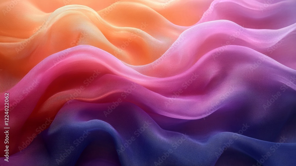 Obraz premium Shimmering Waves of Abstract Silk - A Colorful Fusion of Textures and Patterns