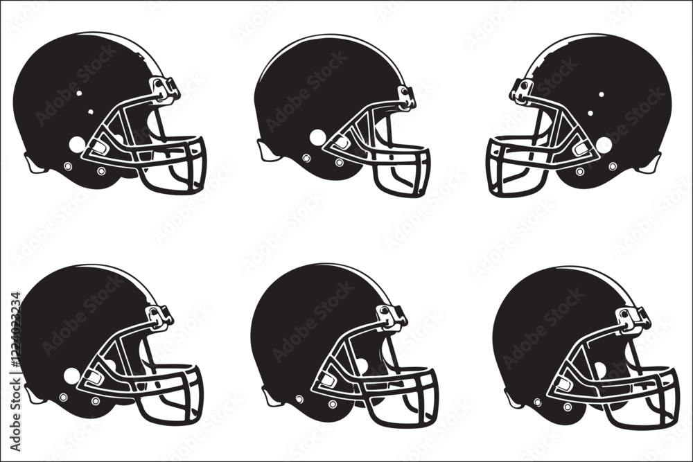 Fototapeta premium American Football Helmet Vector Art