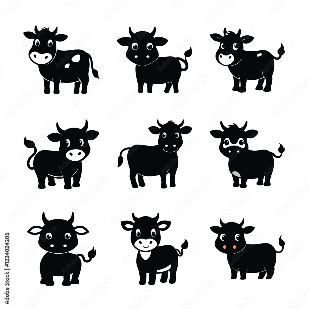 Obraz premium This cute black cow is&nbsp;has become entertaining and charming.