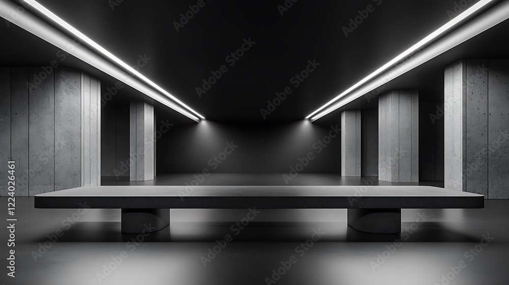 Obraz premium Minimalist Concrete Platform Modern Architectural Design