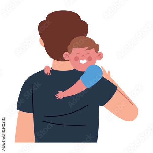 Parent Holding Sleeping Baby Illustration