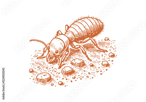 Termite hand drawn Illustration Sketch Vector Isolated
