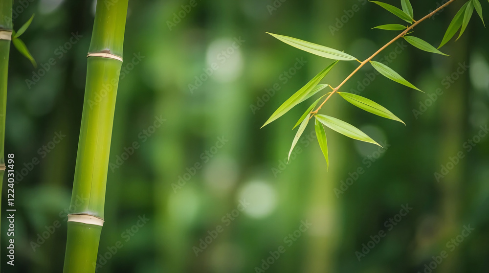 Obraz premium photograph of bamboo stalks and leaves