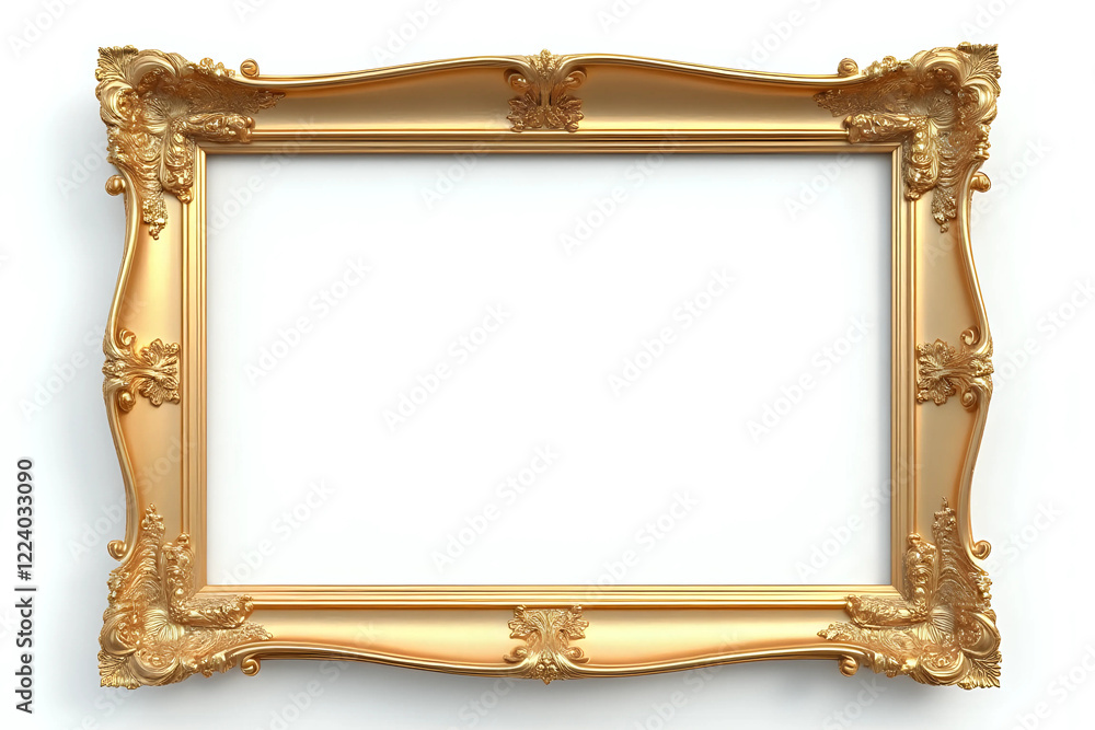 straight gold frame on white background. straight gold frame on white background.